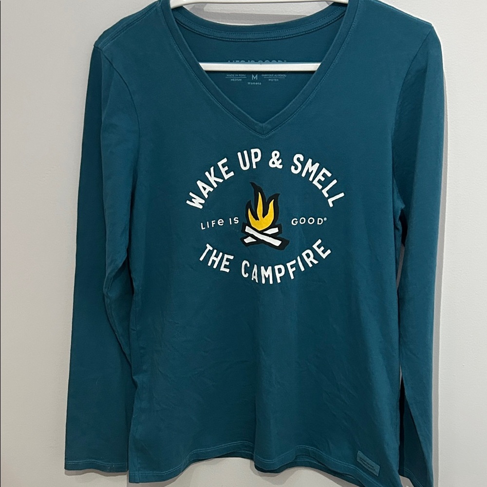 Life Is Good Teal Crusher Tee